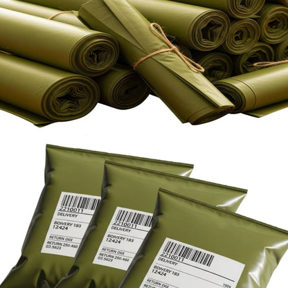 Bolsas Sobres para Envíos Poly Mailer de Polietileno Resistente | Verde Oliva 100pzs