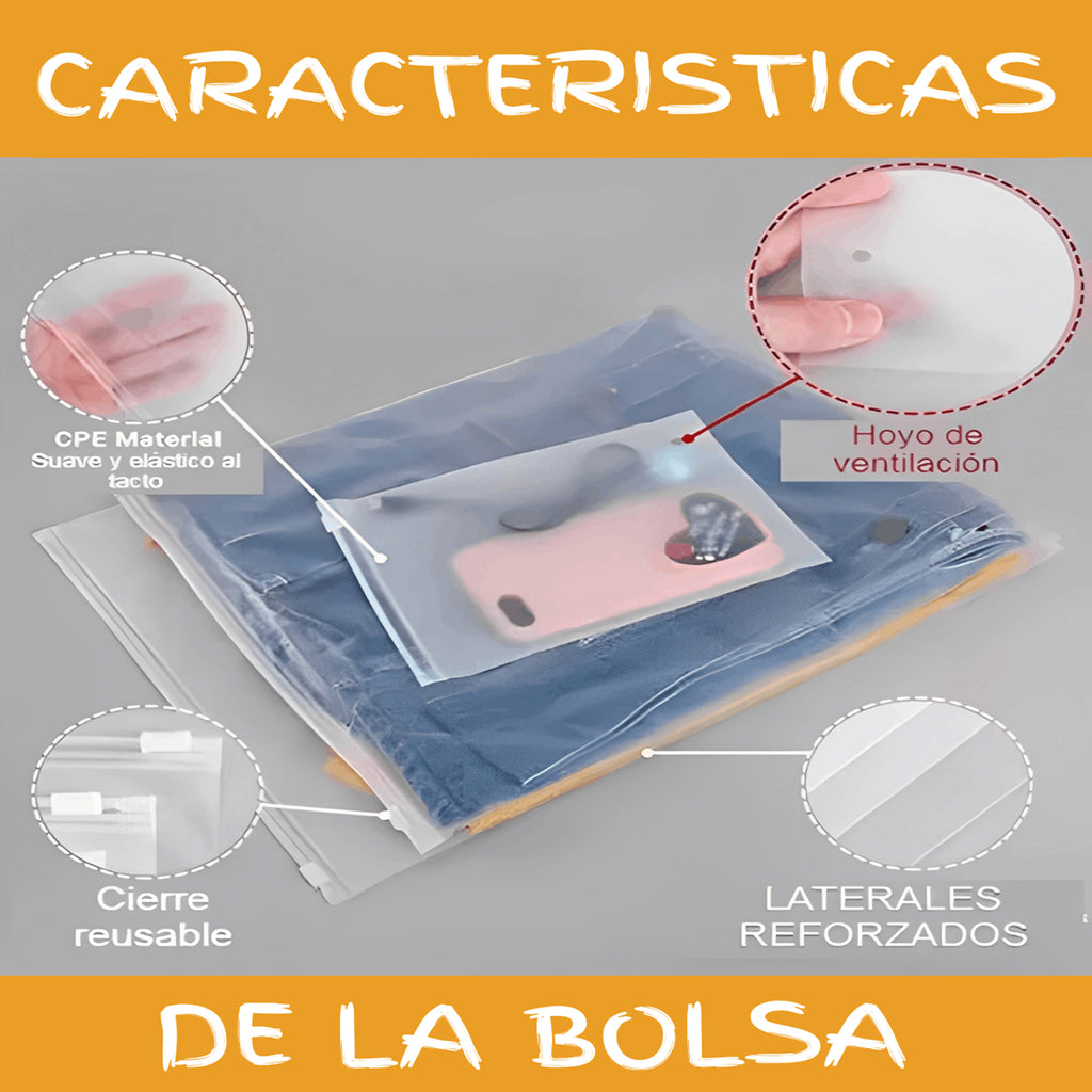 Bolsa Esmerilada Boutique Ropa Cremallera Zipper 35x45cm