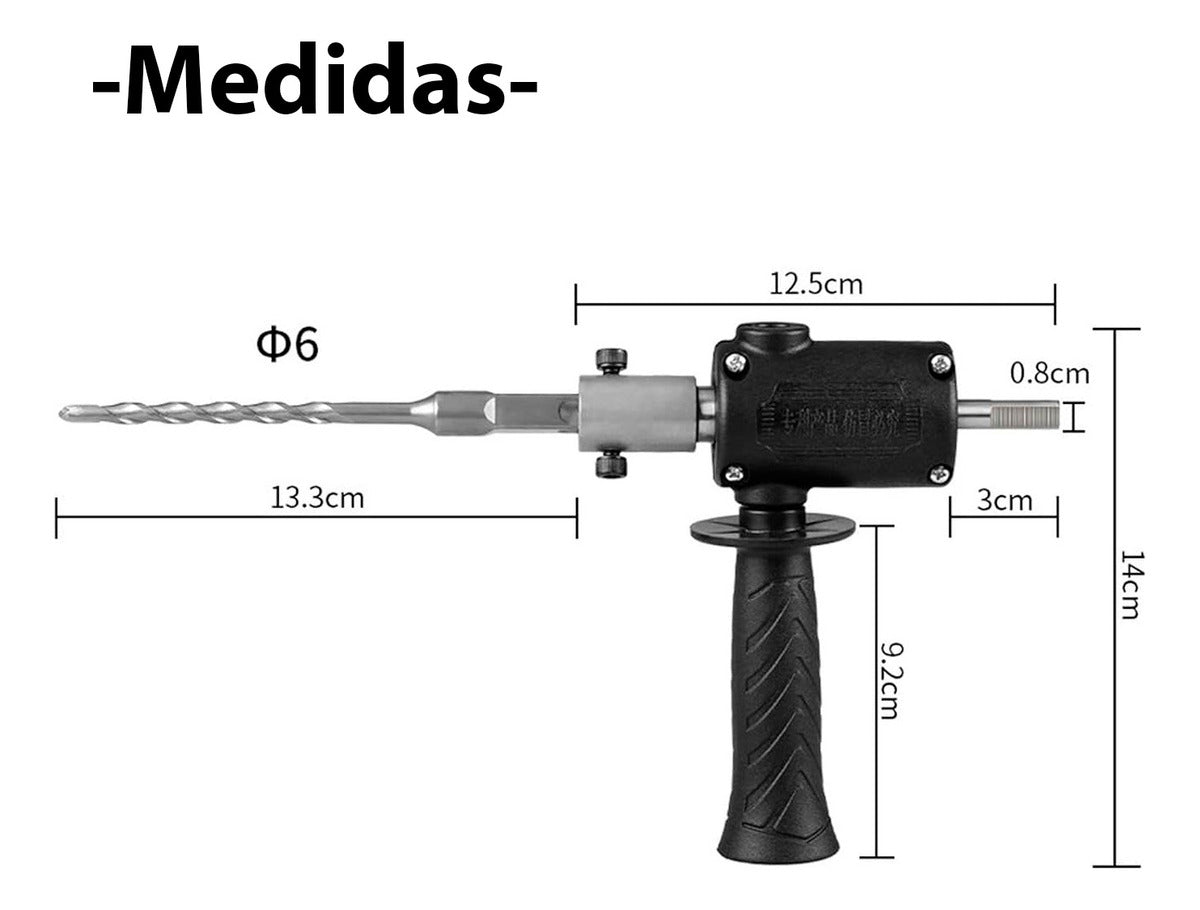 Adaptador Taladro Rotomartillo Broca Concreto Pasamuro Acero