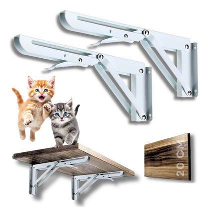 Mensula Soporte Repisa Acero Brazo Abatible Par 20cm