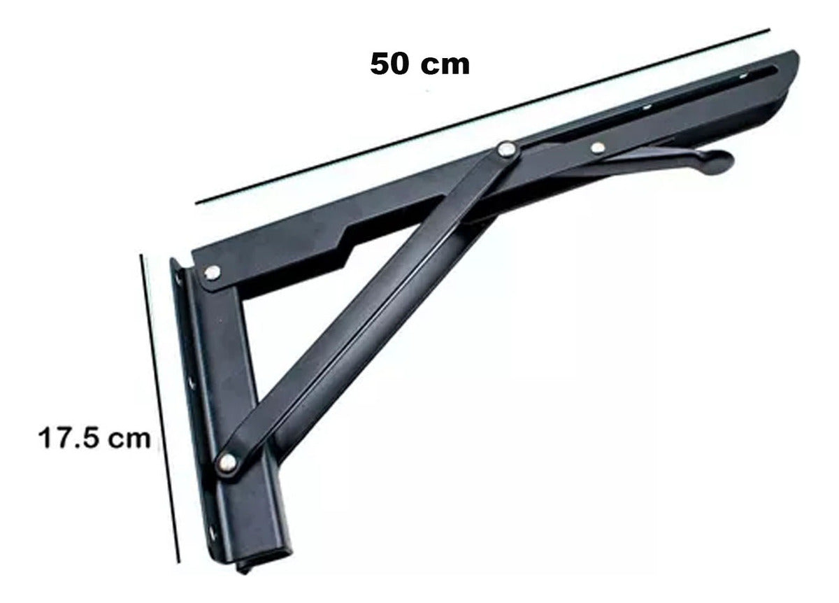 Mensula Soporte Repisa Acero Brazo Abatible Par 50cm