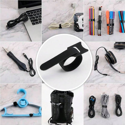 Cincho Brida Sujeta Cables Organizador Reutilizable 100pzs Color Negro