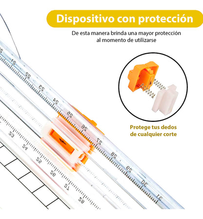 Guillotina Plastico Cortador Regla Papel Foto Tarjeta Carta