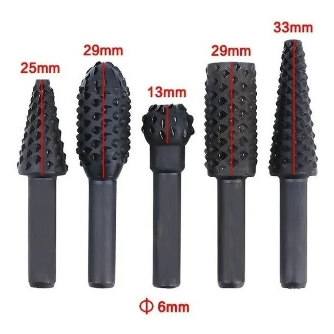 Lima Escofina Fresa Rotativa Madera Carpintería Desbaste 5pz
