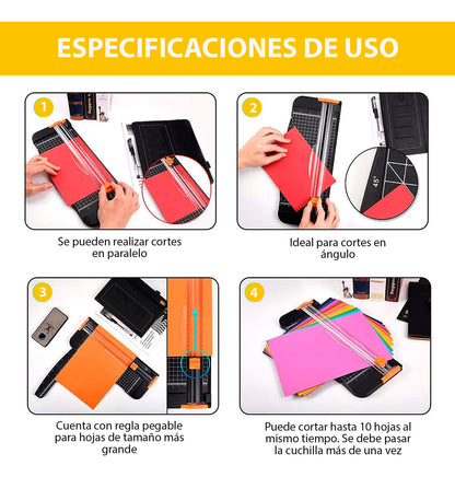 Guillotina Plastico Regla Carta Cortador Papel Foto Tarjeta