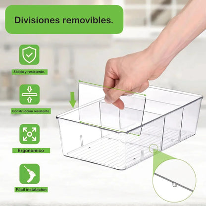 Caja Almacenamiento Organizador Recipiente Multiuso Divisor Transparente