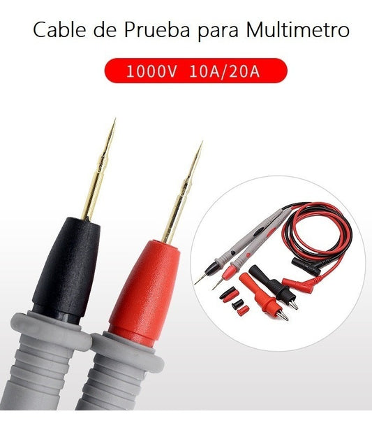 5 Piezas Kit Punta Multimetro Digital Prueba Cable Universal 20amp