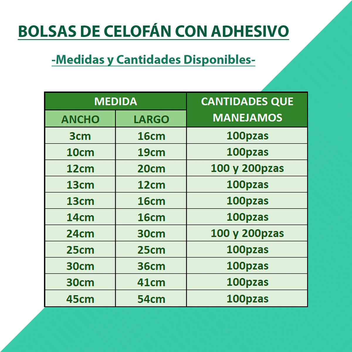 100 Bolsa Celofan Regalo Adhesivo Postal Empaque Plana 30cm x36cm