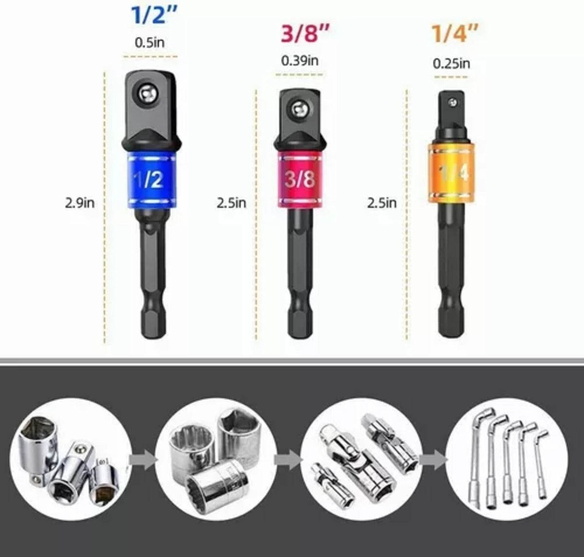 Adaptador Taladro Angulo 105° Broca Extension Flexible Dado