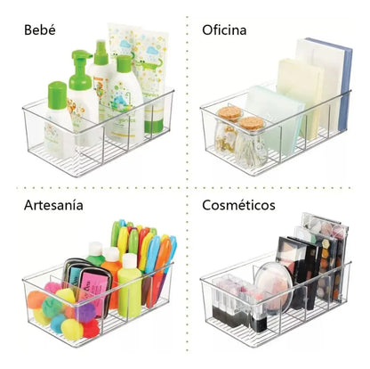 Caja Almacenamiento Organizador Recipiente Multiuso Divisor Transparente