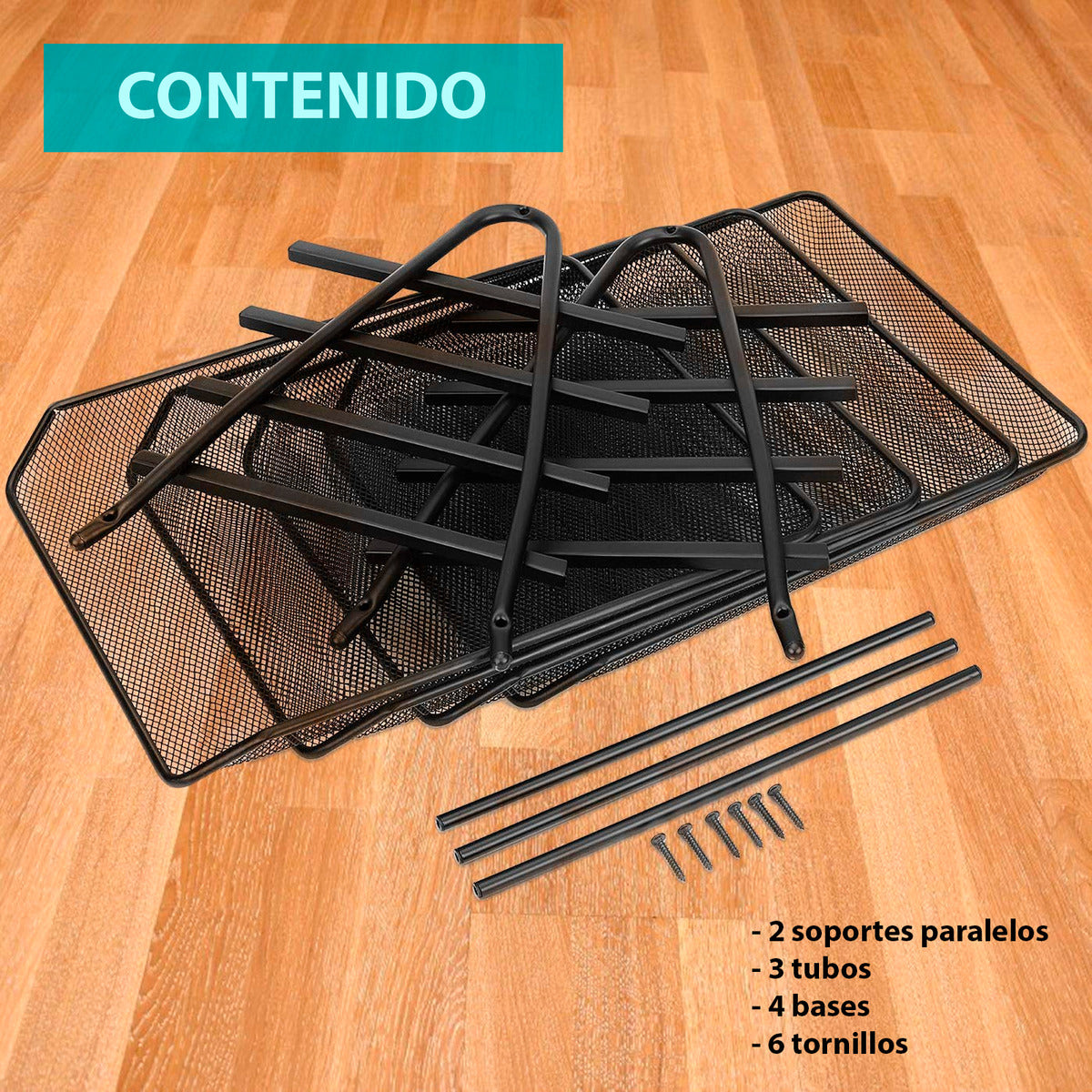 Organizador Escritorio Documentos Malla Metálica 4 Niveles