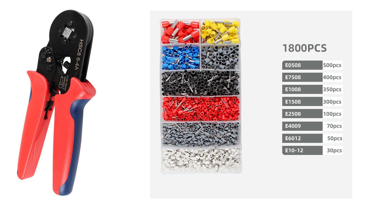 Pinza Alicate Crimpador Abrazadera Ponchador Terminal 1800pz
