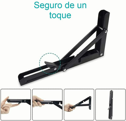 Mensula Soporte Repisa Acero Brazo Abatible Par 40cm