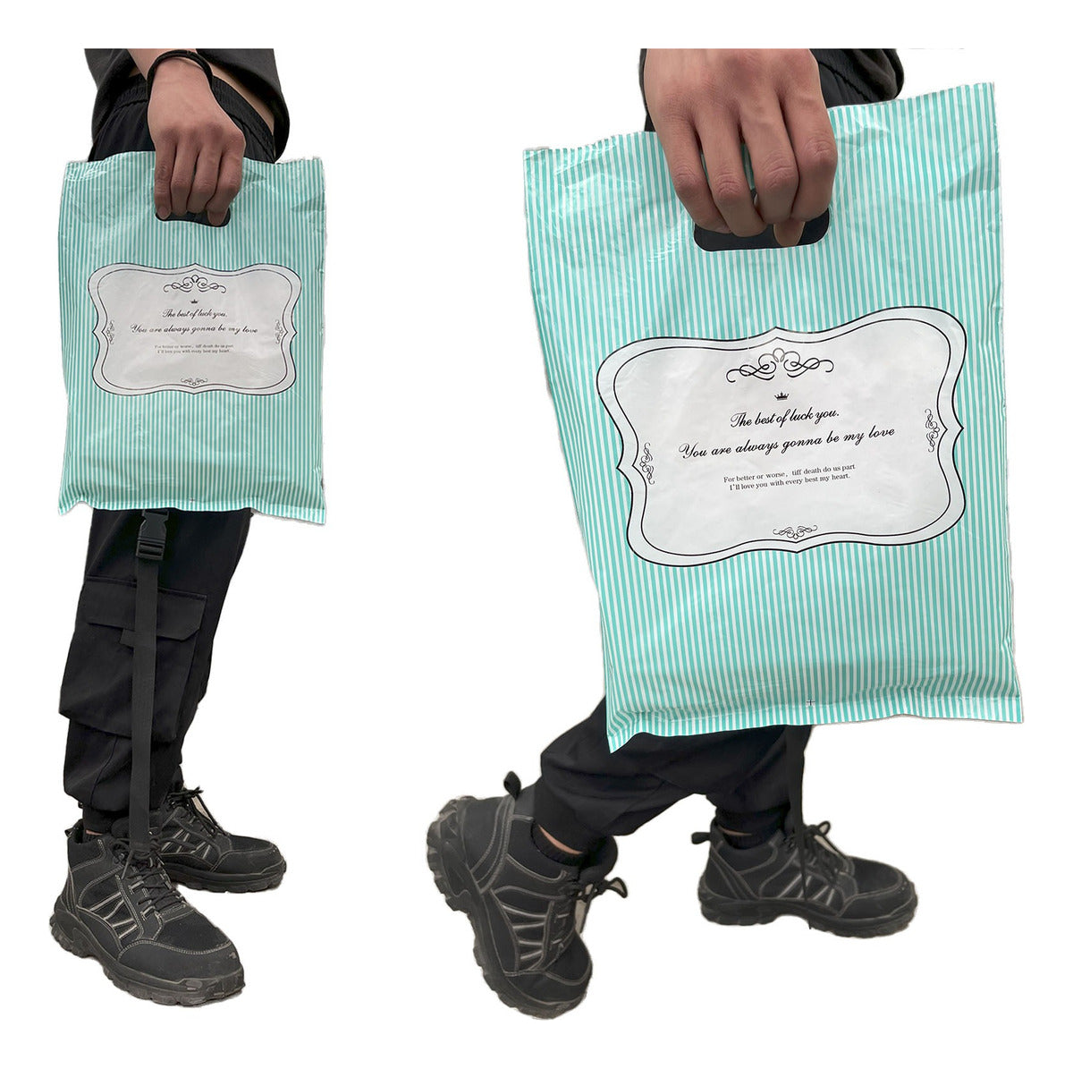100 Bolsa Boutique Polipapel Decorada Diseño 25x35cm