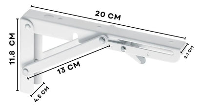 Mensula Soporte Repisa Acero Brazo Abatible Par 20cm