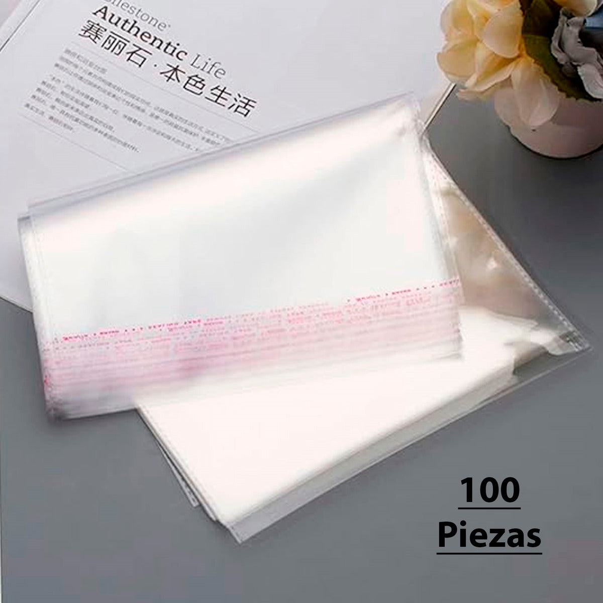 100 Bolsa Celofan Regalo Adhesivo Postal Empaque Plana 30cm x36cm