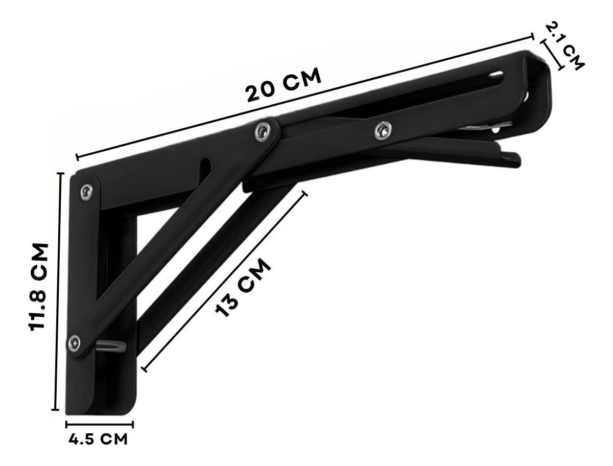 Mensula Soporte Repisa Acero Brazo Abatible Par 20cm
