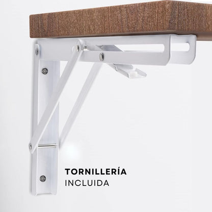 Mensula Soporte Repisa Acero Brazo Abatible Par 20cm
