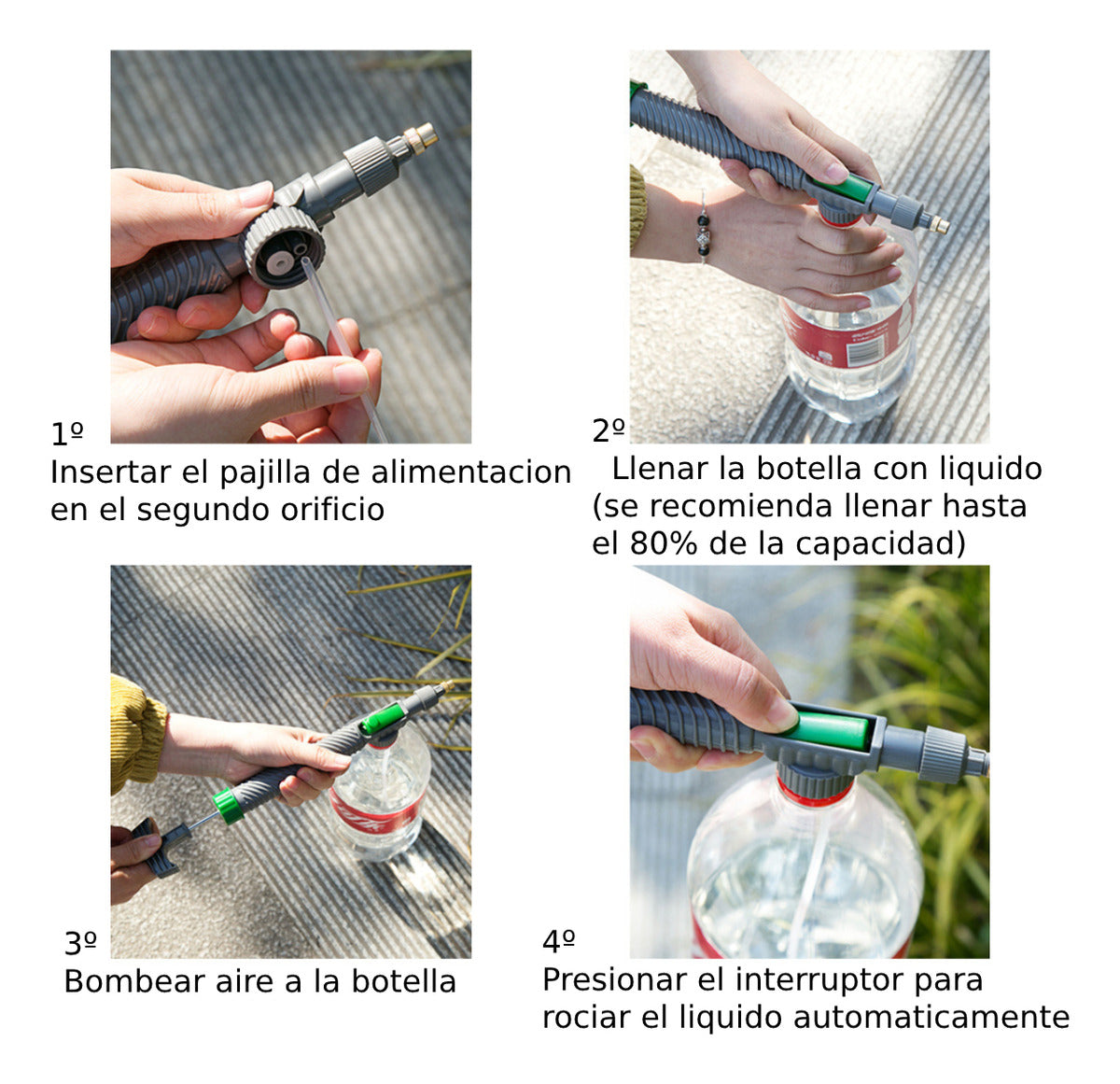 Fumigador Aspersor Tapa Botella Rosca Manual Valvula Jardin
