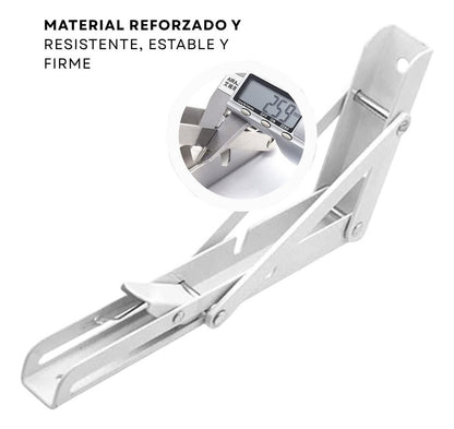 Mensula Soporte Repisa Acero Brazo Abatible Par 20cm