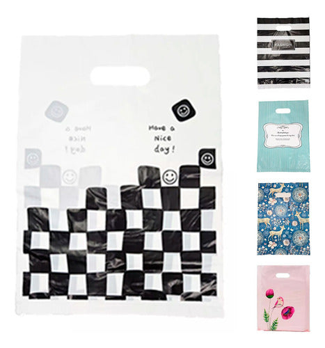 100 Bolsa Boutique Polipapel Decorada Diseño Regalo 20x26cm