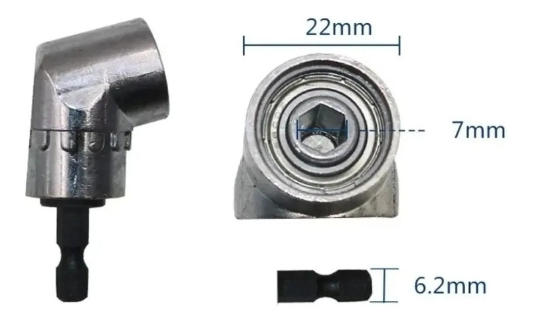 Adaptador Angular Taladro 105° Atornillador Punta Broca 1/4