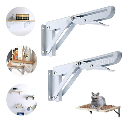 Mensula Soporte Repisa Acero Brazo Abatible Par 40cm