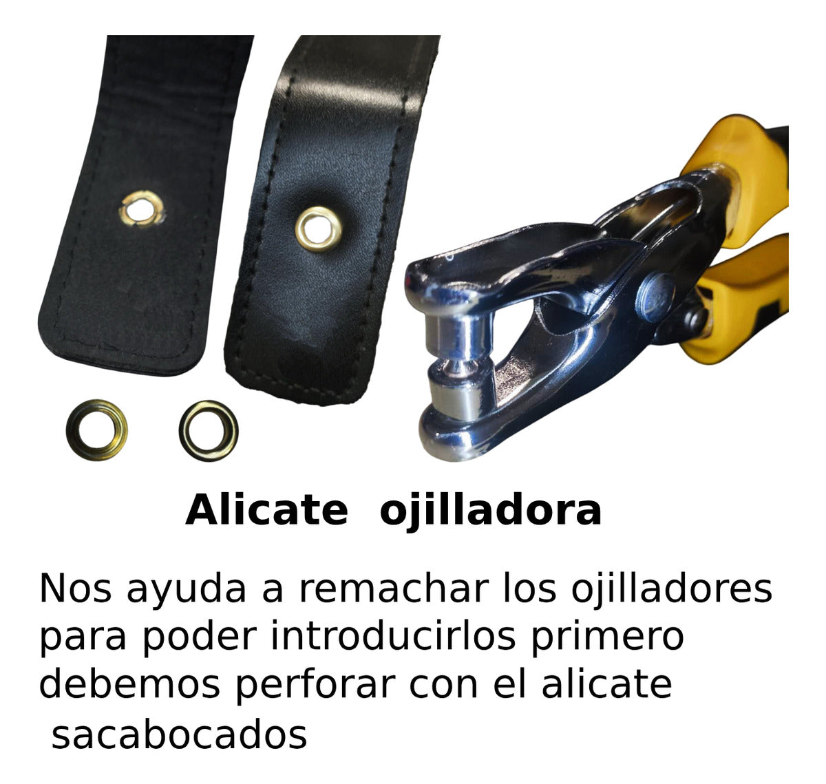 Kit Alicate 3en1 Sacabocados Remachadora Ojilladora Repuesto