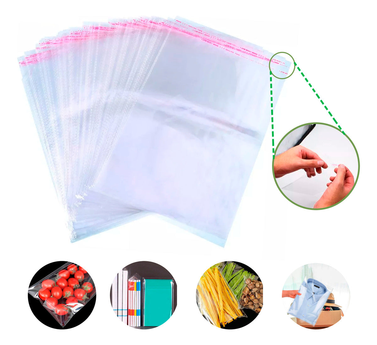 100 Bolsa Celofan Regalo Adhesivo Postal Empaque Plana 30cm x36cm