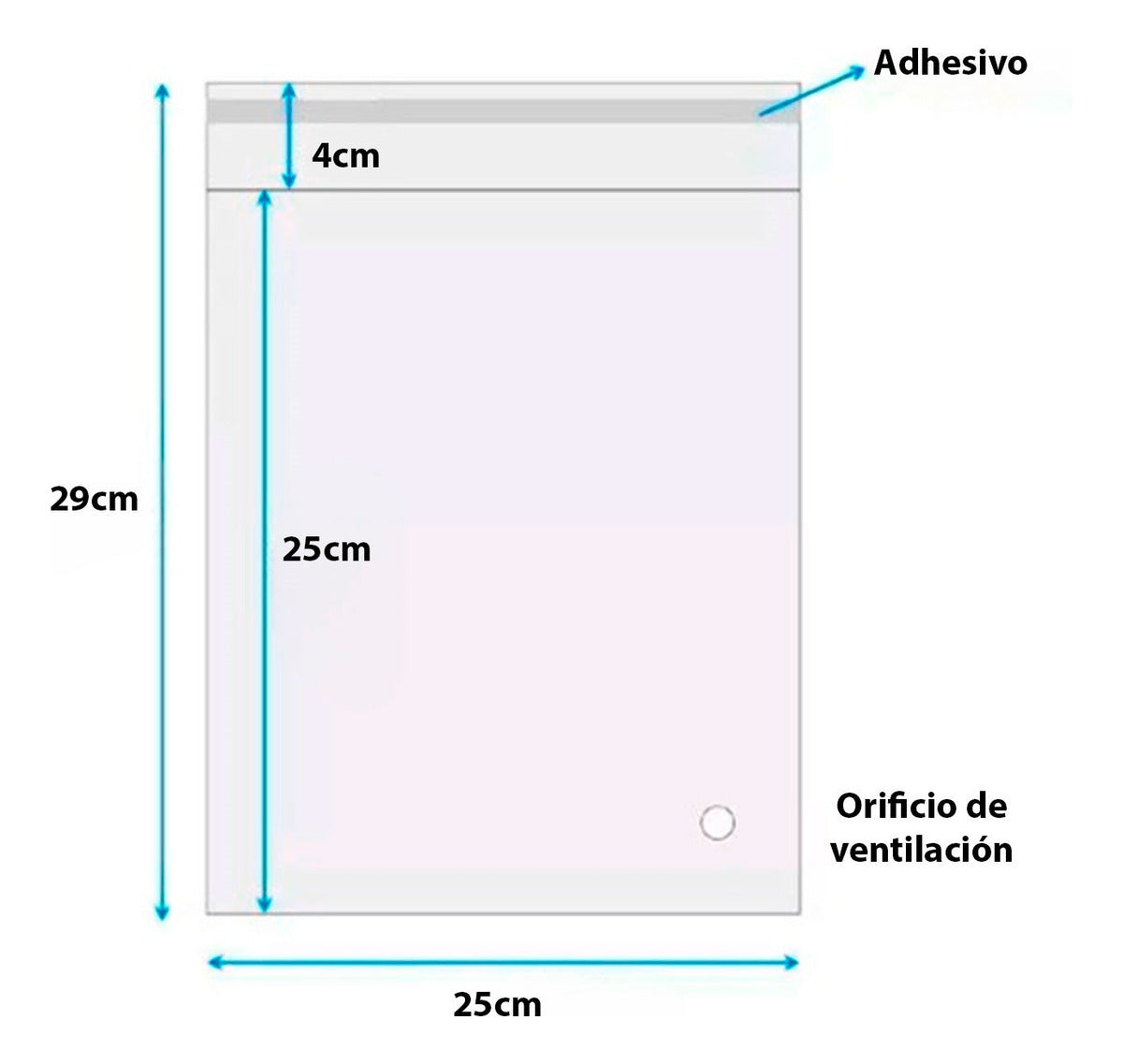 100 Bolsa Celofan Regalo Adhesivo Postal Empaque Plana 25x25cm