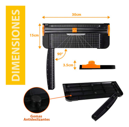 Guillotina Plastico Regla Carta Cortador Papel Foto Tarjeta