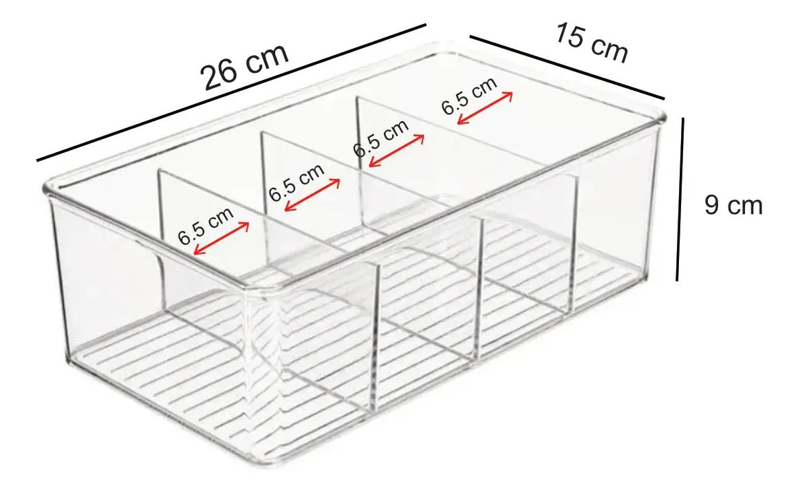 Caja Almacenamiento Organizador Recipiente Multiuso Divisor Transparente