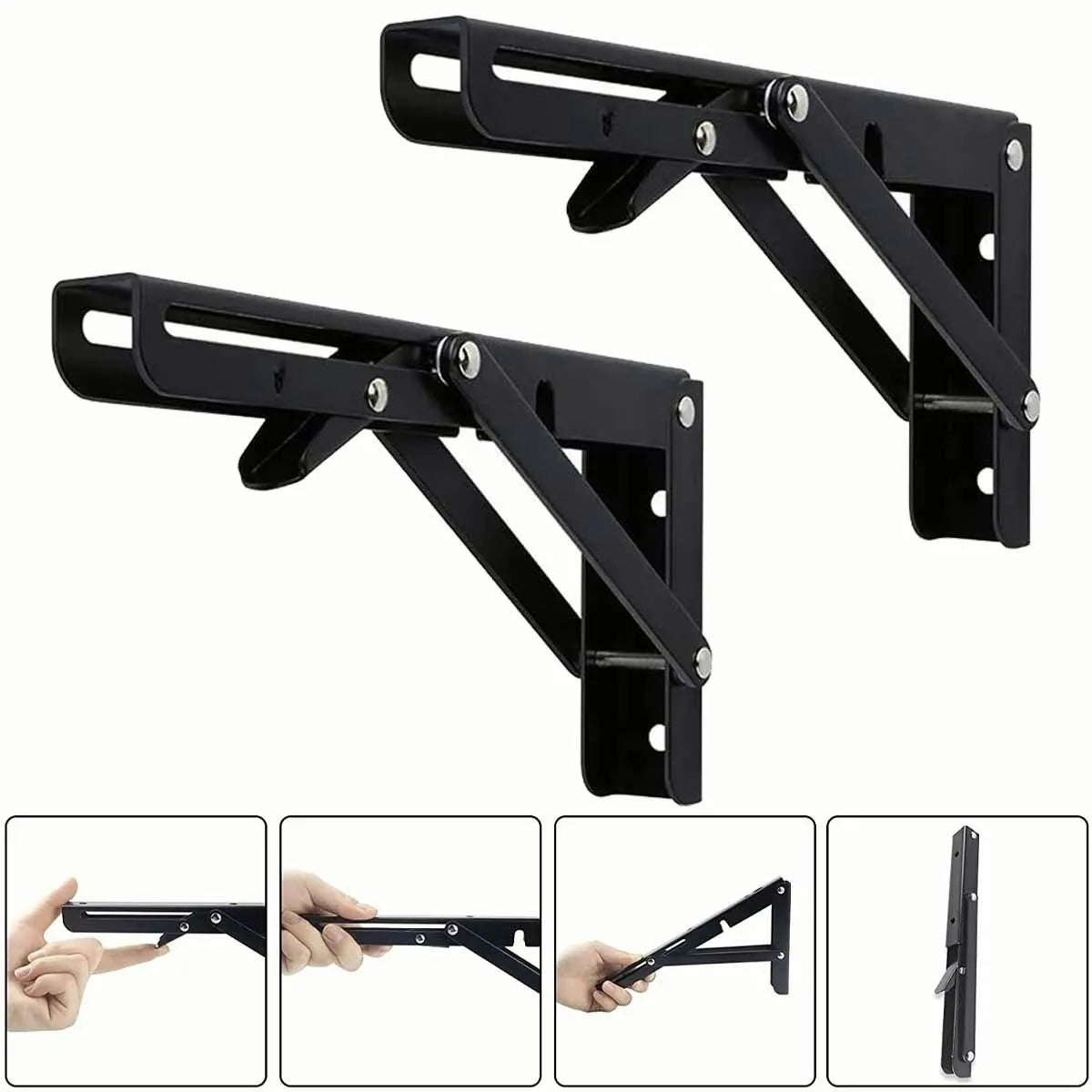 Mensula Soporte Repisa Acero Brazo Abatible Par 50cm