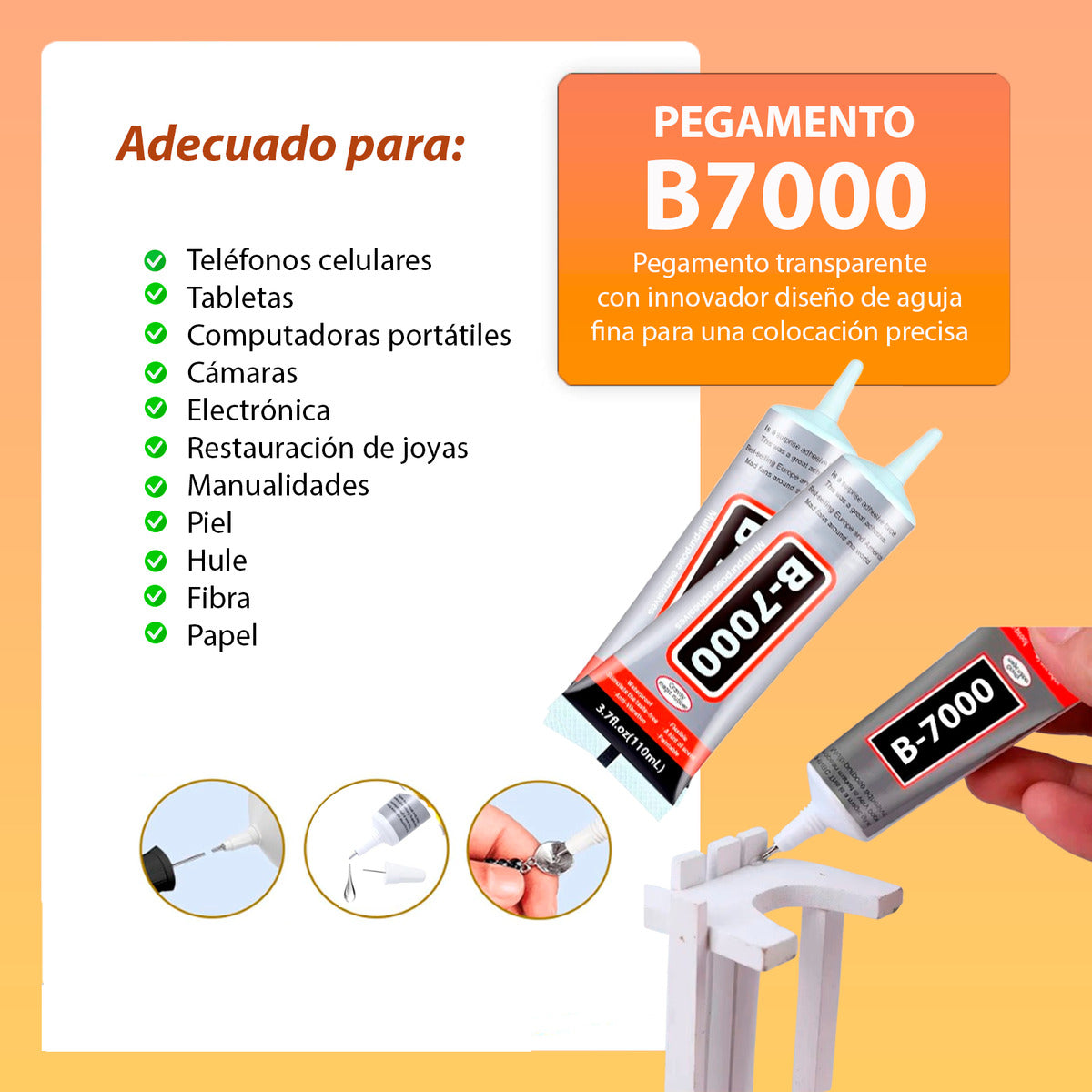 B7000 Pegamento Adhesivo Transparente Multiuso Celular