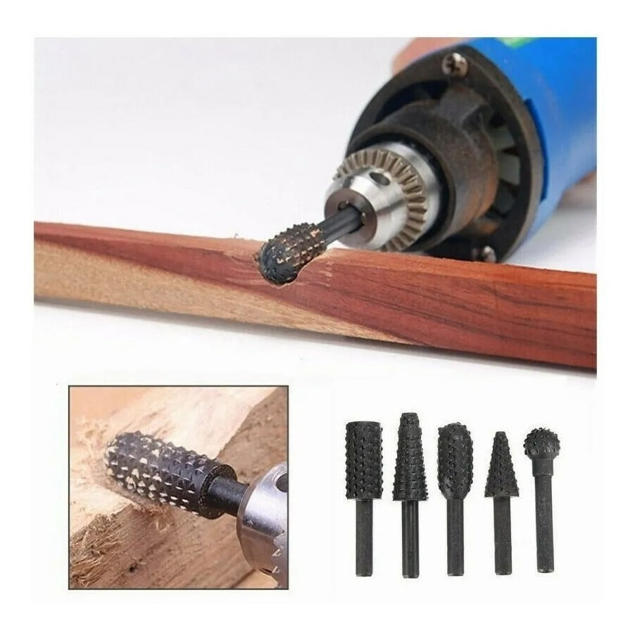 Lima Escofina Fresa Rotativa Madera Carpintería Desbaste 5pz