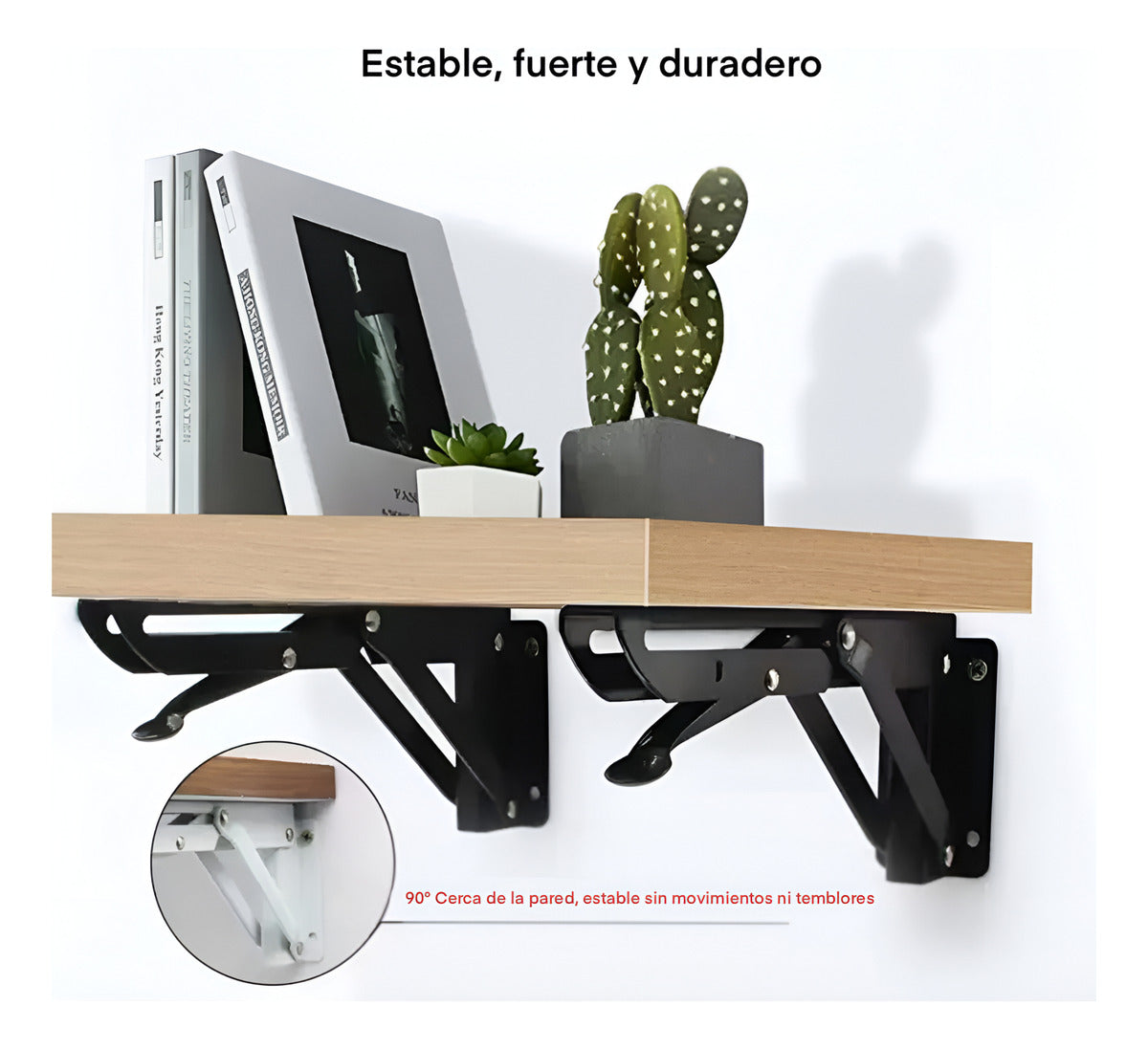 Mensula Soporte Repisa Acero Brazo Abatible Par 30cm