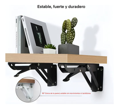 Mensula Soporte Repisa Acero Brazo Abatible Par 30cm