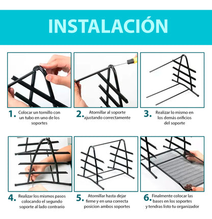 Organizador Escritorio Documentos Malla Metálica 4 Niveles