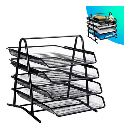 Organizador Escritorio Documentos Malla Metálica 4 Niveles