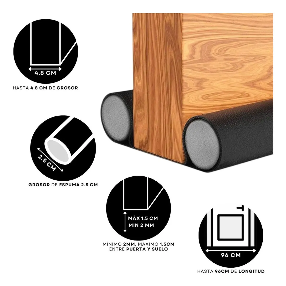 Protector Guardapolvo para Puerta Ajustable Aislante de Polvo e Insectos