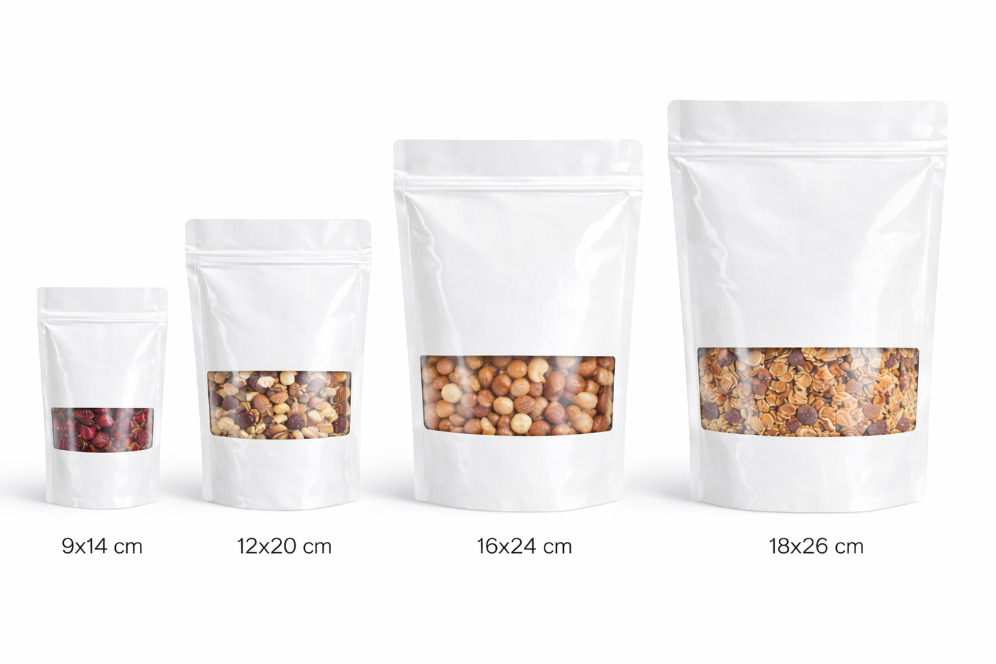 Bolsa Stand Up Pouch Kraft Plastificada con Ventana Termosellable | 50pzs