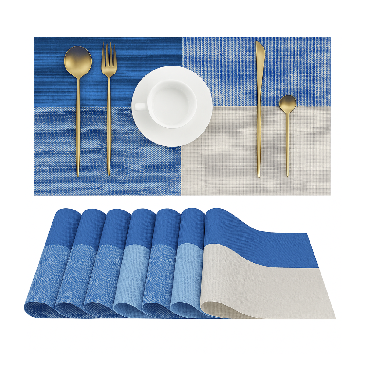 Mantel Individual Lavable Antideslizante Rejilla — Hogar & Restaurante | 8pzs