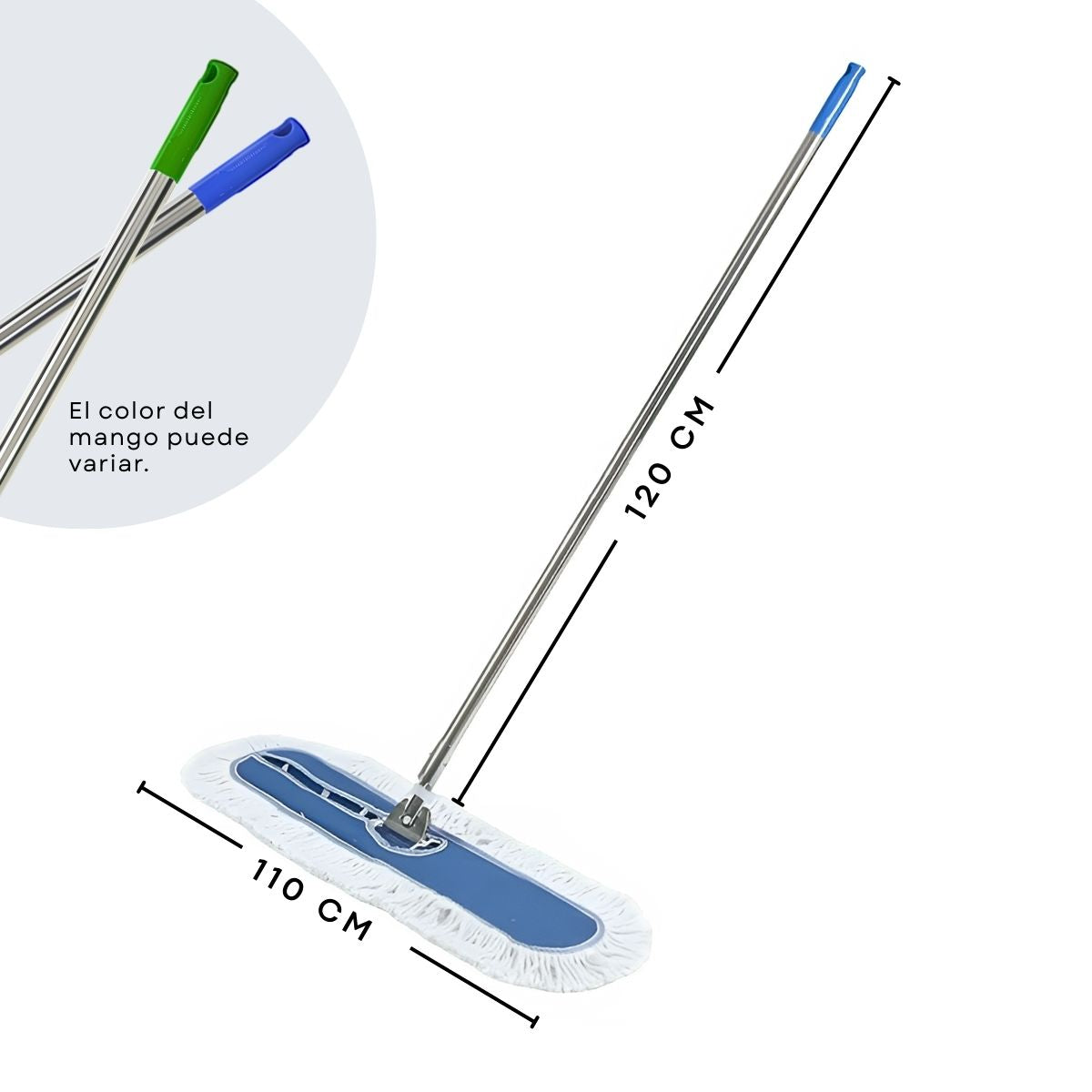 Trapeador Industrial Comercial Mop — 43 Pulgadas | Resistente Lavable Mopa Fregona Almohadilla Algodón | 110cm