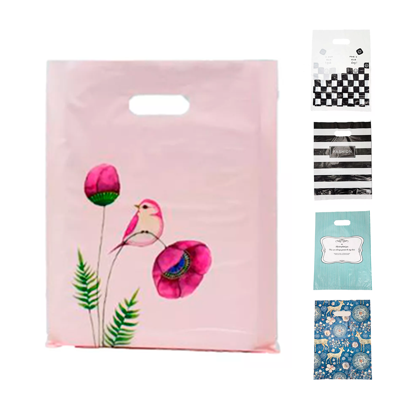 Bolsa Boutique Polipapel Decorada Diseño Regalo 20x26cm | 100pzs