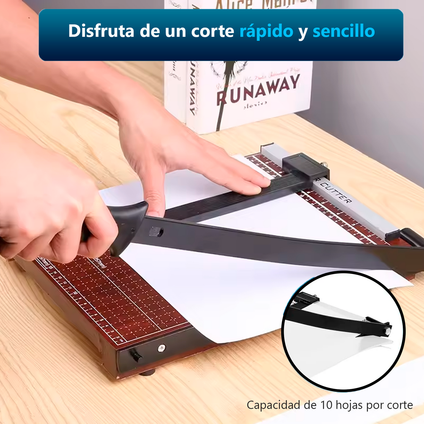 Guillotina A4 Diferentes Tamaño de Hoja Cortador Afilado Papel Foto Tarjeta Cizalla para Hogar Oficina Casa Trabajo