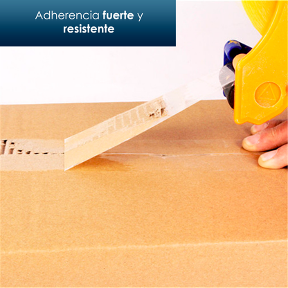 Cinta Adhesiva Transparente Uso Rudo Embalaje Empaque 200m | 6pzs