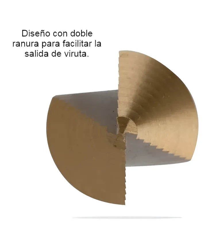 Broca Escalonada Conica Acero Rapido Kit Taladro 5uds+punzon