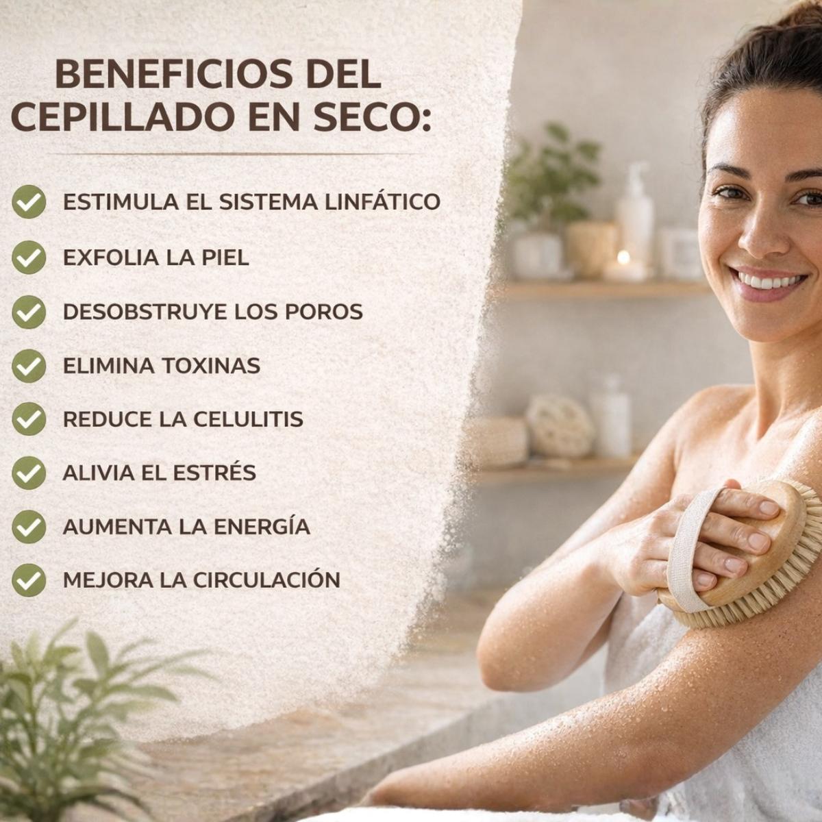 Set de 2 Cepillos Corporal Doble Cabeza Exfoliante Baño Ducha Masaje Cuerpo Piel Circulacion Kit Madera Cerdas Naturales